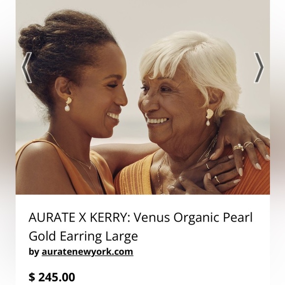 Aurate X Kerry Venus Organic Pearl Gold Earring - Picture 12 of 16